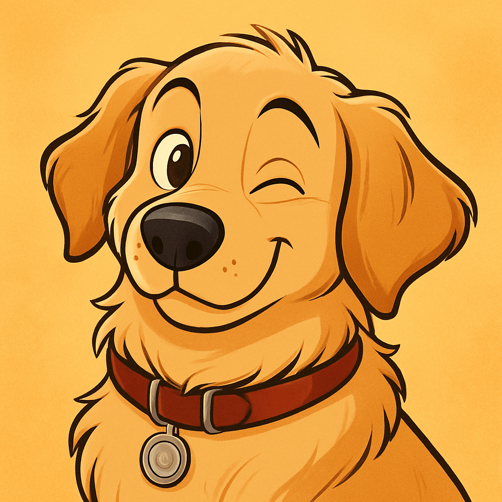 Golden Retriever in Cartoon style