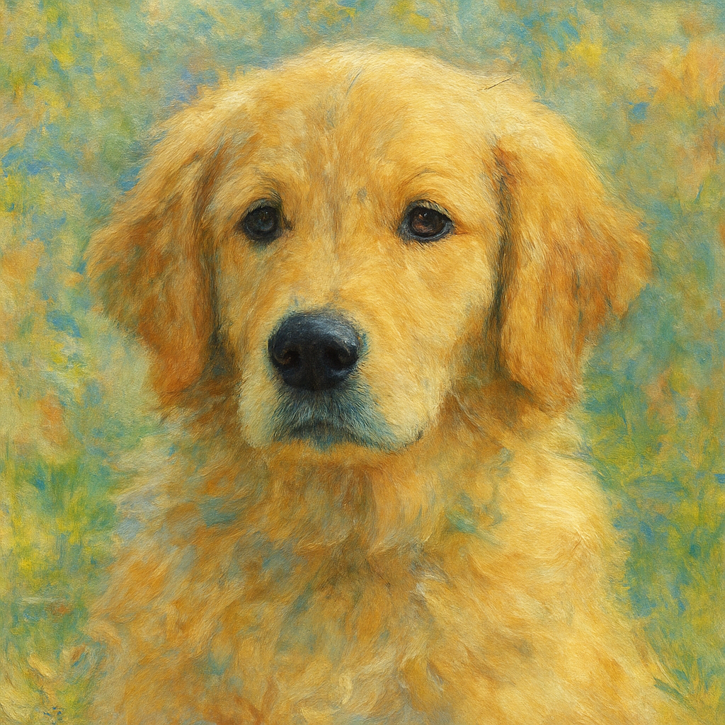 Golden Retriever in Monet style