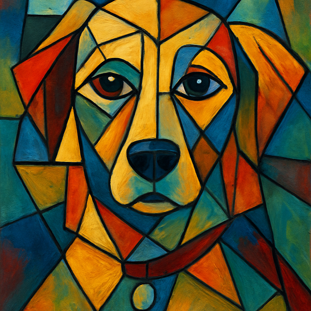 Golden Retriever in Picasso style