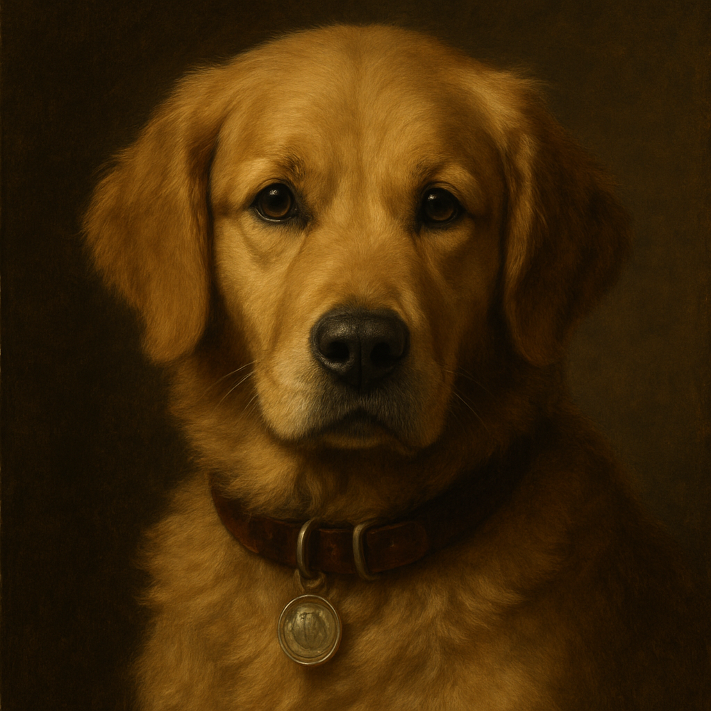 Golden Retriever in Renaissance style