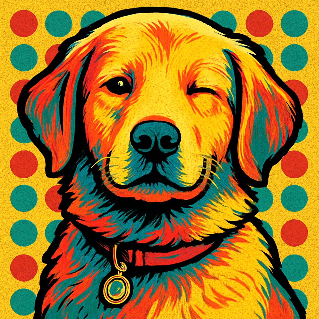 Golden Retriever in Warhol style
