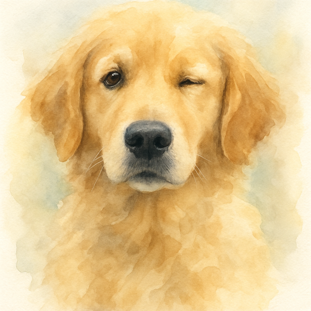 Golden Retriever in Watercolor style