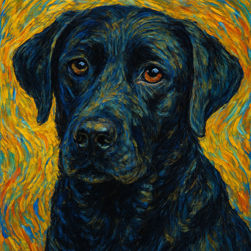 Labrador Retriever in Van Gogh style