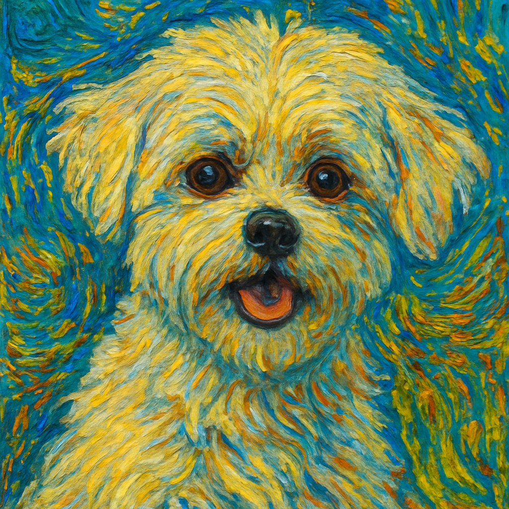 Maltese in Van Gogh style