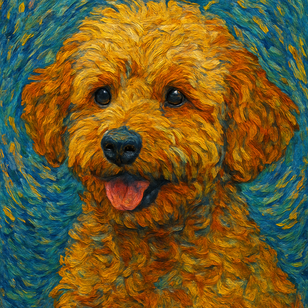 Poodle in Van Gogh style