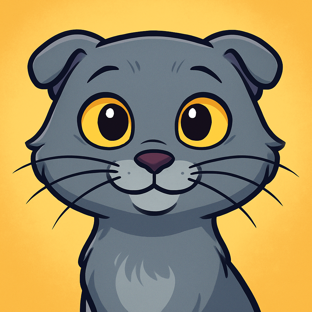 Scottish Fold in Cartoon style