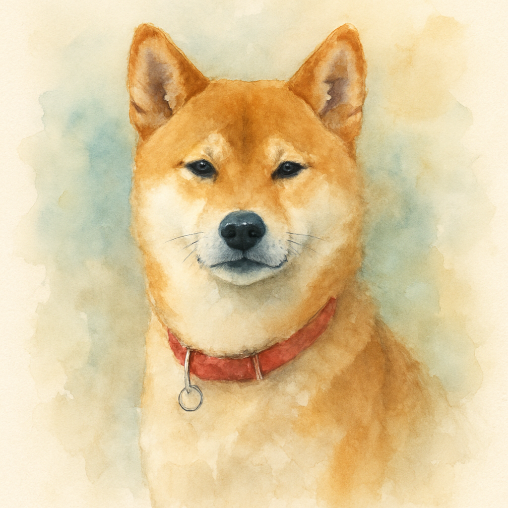 Shiba Inu in Watercolor style