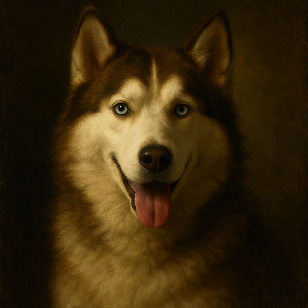 Siberian Husky in Renaissance style